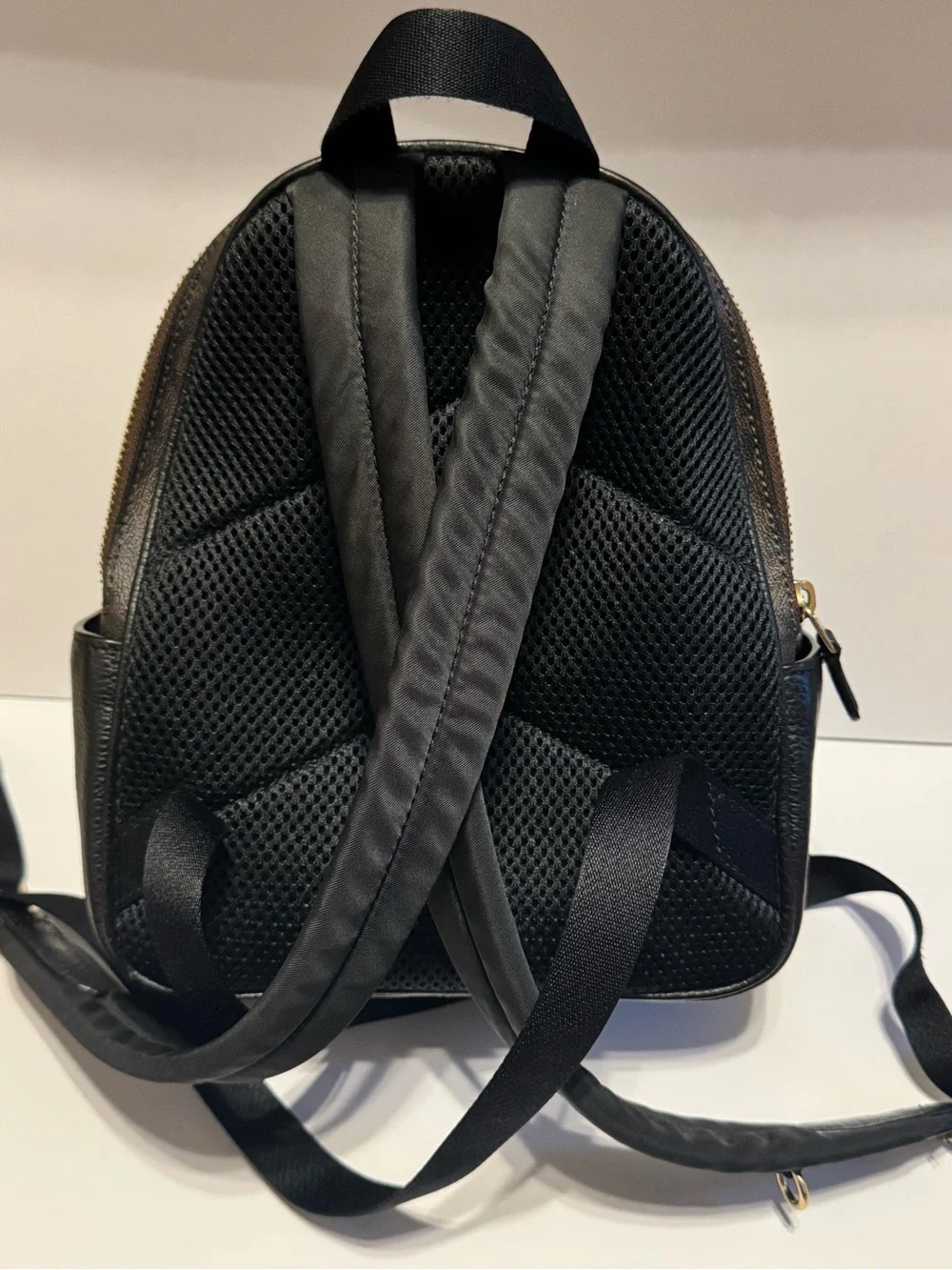 Coach Black & Brown Signature Mini Backpack